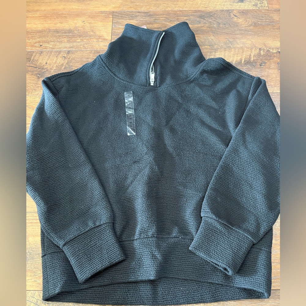 CALIA elevate zip pullover black knit xs new